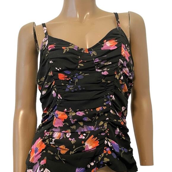 Latina Life 12 shirred ruched spaghetti strap tank blouse TS 1913 - Picture 1 of 8